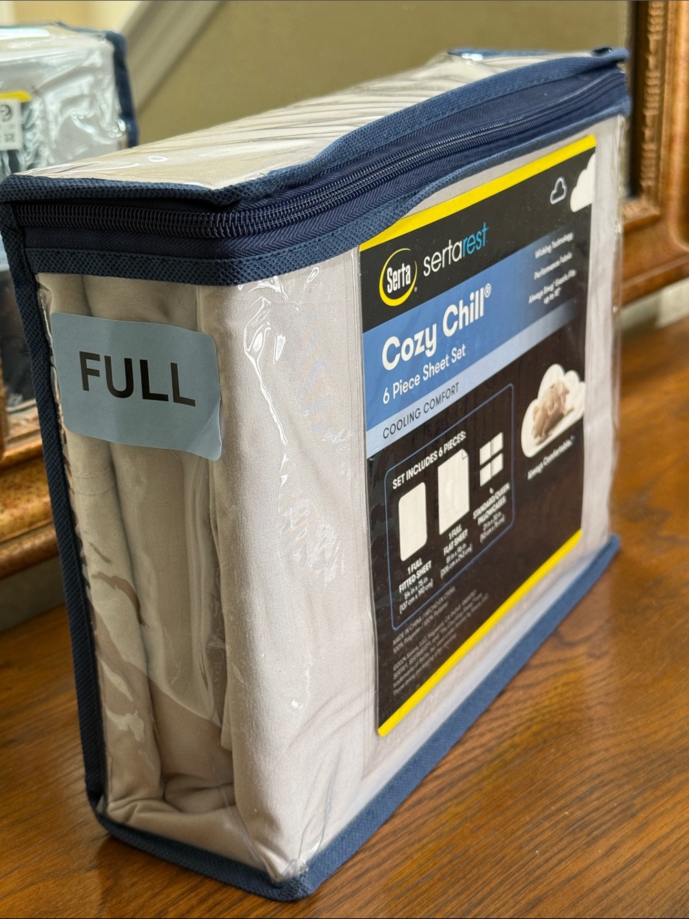 Serta Cozy Chill 6-Piece Full Sheet Set - Light Gray. - Picture 3 of 12